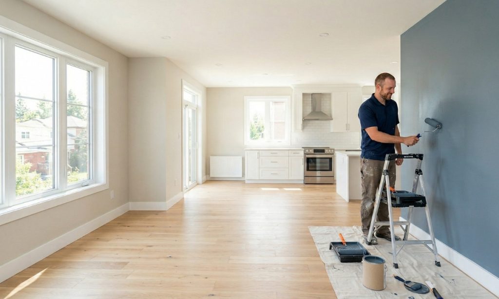 Professional income property painting in Barrie ON by Caleb's Creations — bright, freshly painted rental unit interior