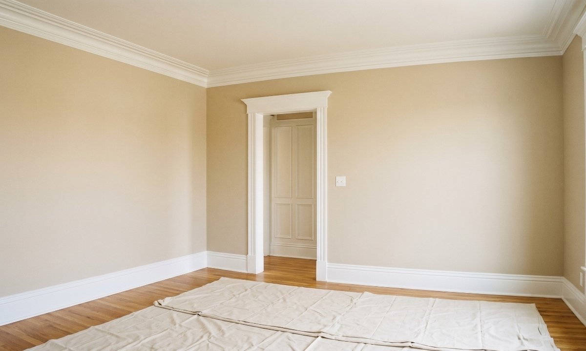 Finished room with clean white trim, baseboards, and crown molding painted without ruining the walls
