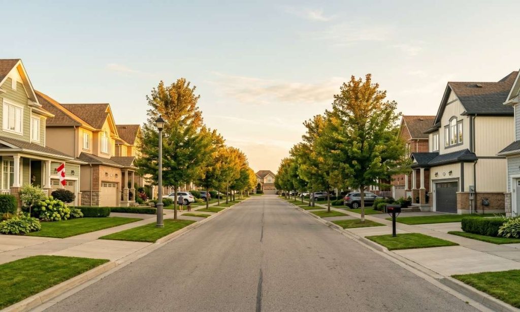 Well-maintained neighbourhood street showcasing strong curb appeal and its positive effect on property value